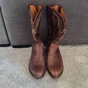 Lucchese 1883 Brown Caiman Alligator Boots | Size 11D | Excellent Condition